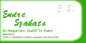 endre szakats business card